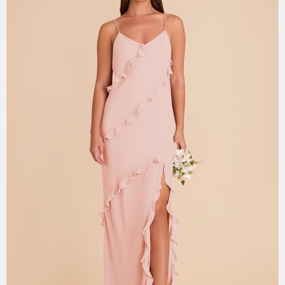 Birdy Grey Blush Ruffle Maxi Dress